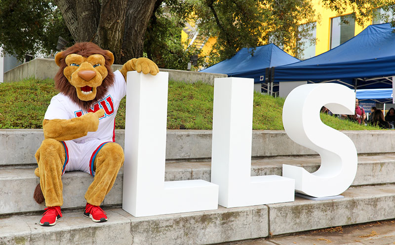 Iggy Mascot with LLS Letters